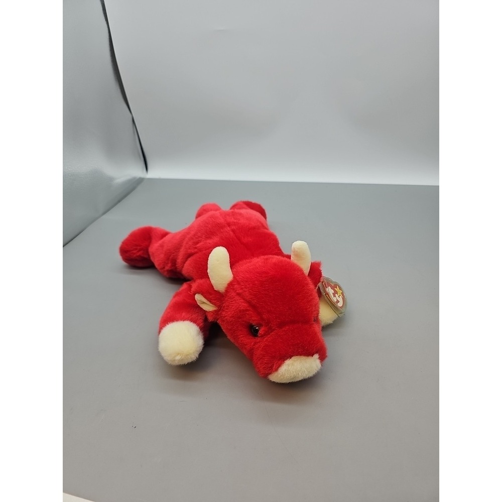 Ty Beanie Baby Large Vintage Snort Red Bull (Chips in Eye) Clean 1998 Collection